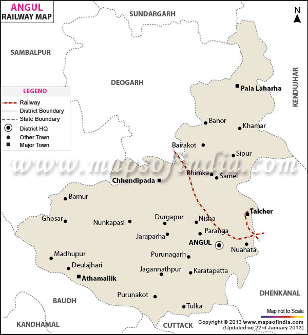 Railway Map of Angul