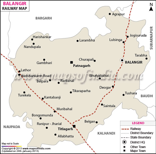 Railway Map of Balangir