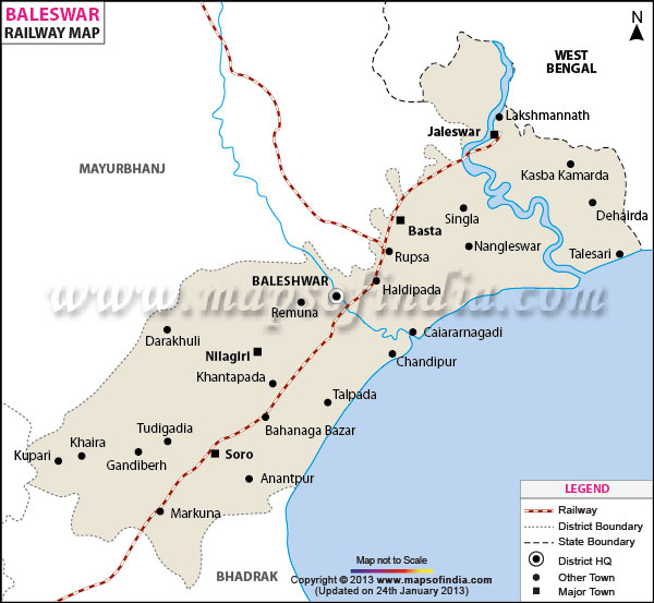 Railway Map of Baleshwar