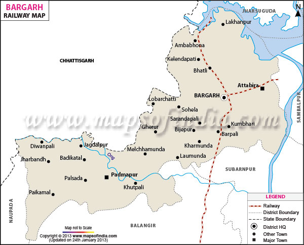 Railway Map of Bargarh
