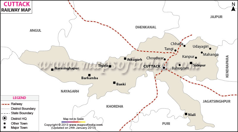 Railway Map of Cuttack