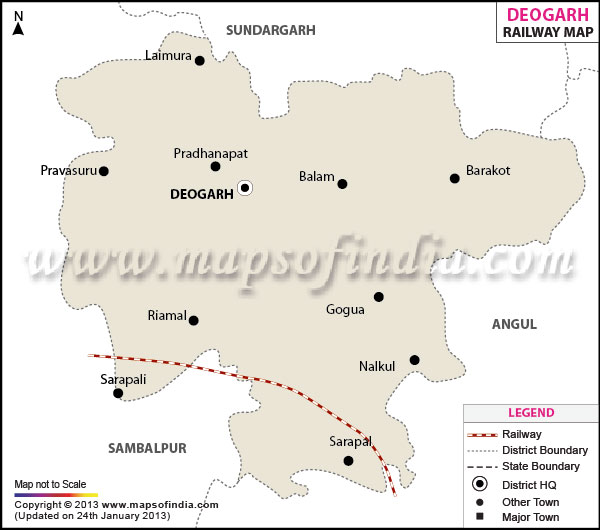 Railway Map of Deogarh