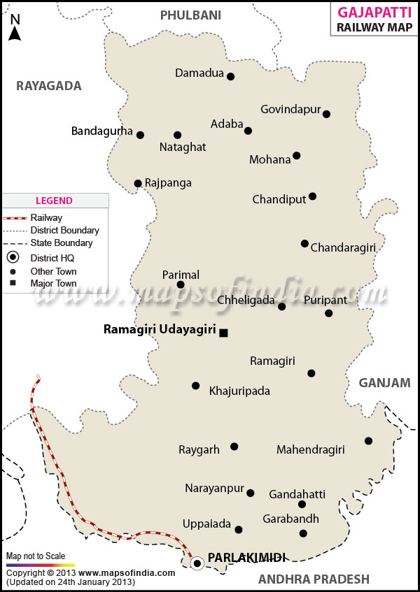 Railway Map of Gajapati