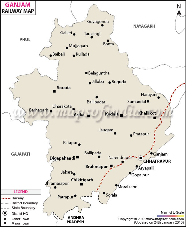 Railway Map of Ganjam
