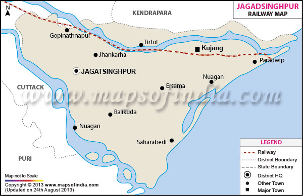 Railway Map of Jagatsinghpur