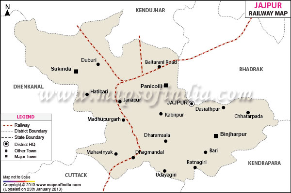 Railway Map of Jajpur