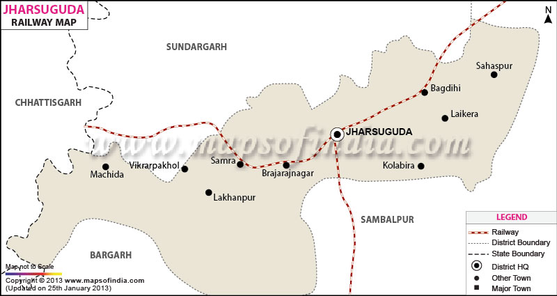 Railway Map of Jharsuguda