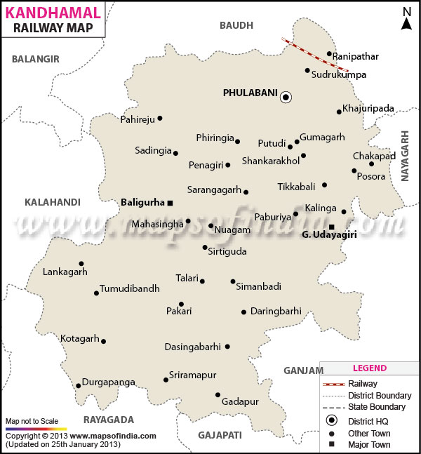 Railway Map of Kandhamal