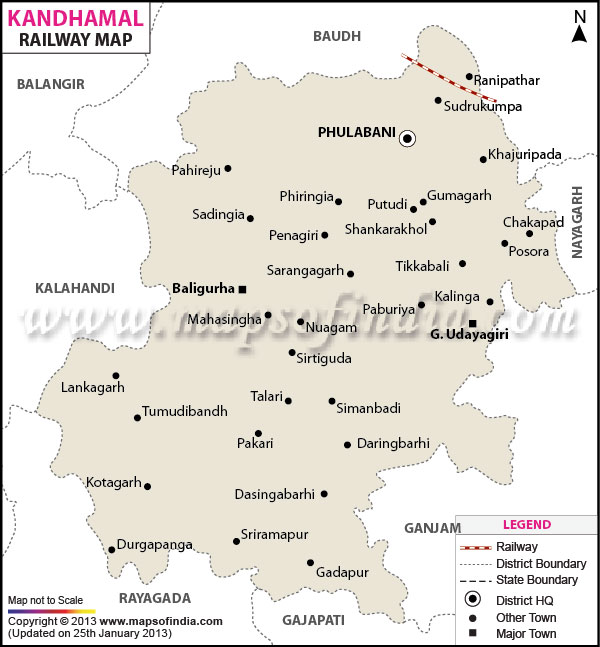 Railway Map of Kandhamal