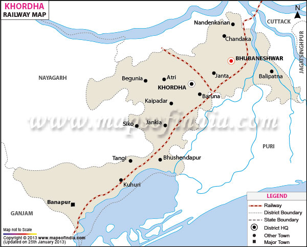 Railway Map of Khordha