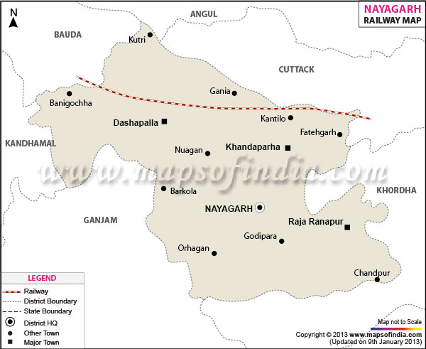 Railway Map of Nayagarh