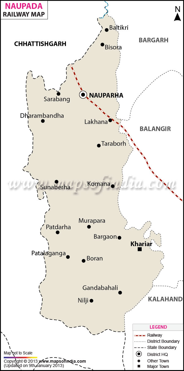 Railway Map of Nuapada