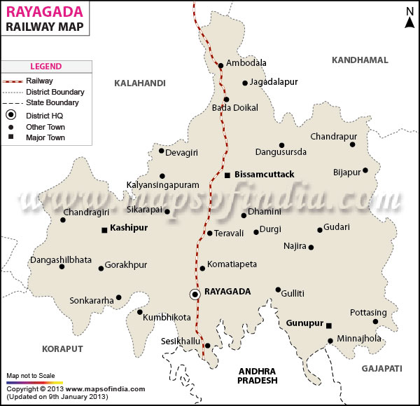 Railway Map of Rayagada