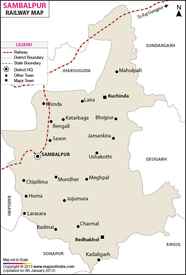 Railway Map of Sambalpur