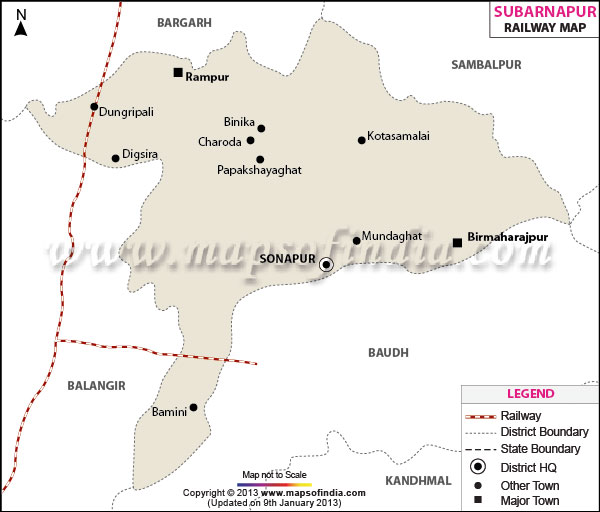 Railway Map of Subarnapur