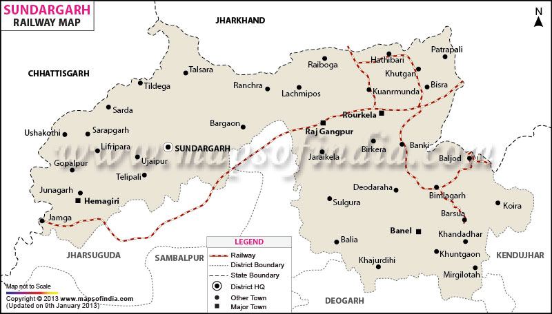 Railway Map of Sundargarh
