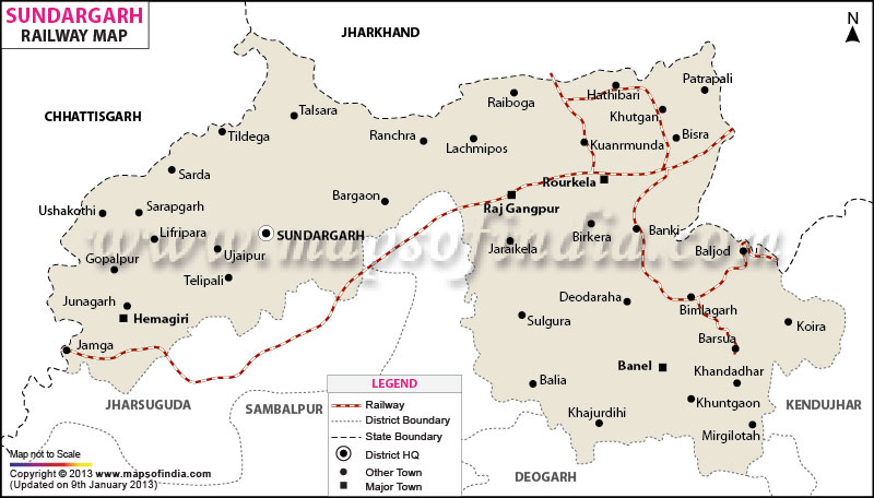 Railway Map of Sundargarh