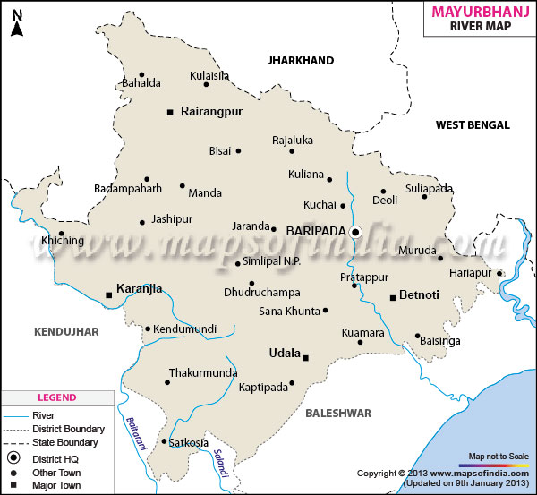 River Map of Mayurbhanj