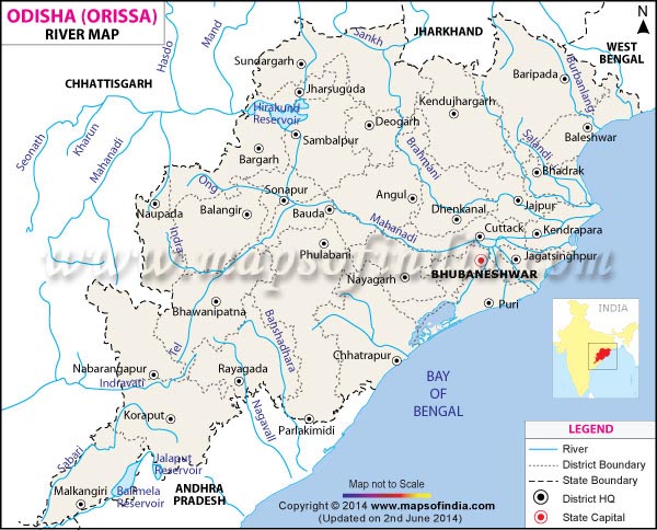 River Map of Odisha 