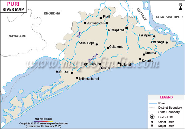 River Map of Puri