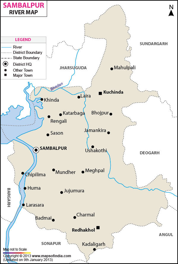 River Map of Sambalpur