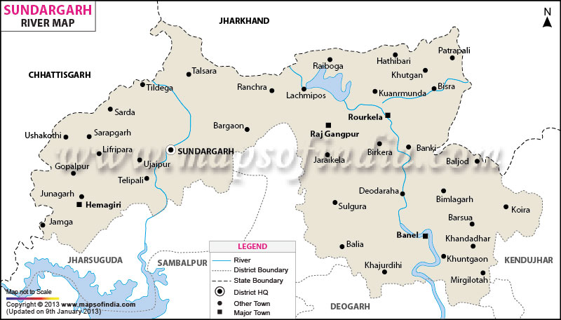 River Map of Sundargarh