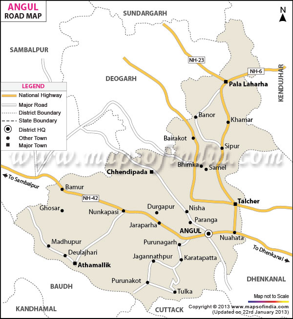 Road Map of Angul