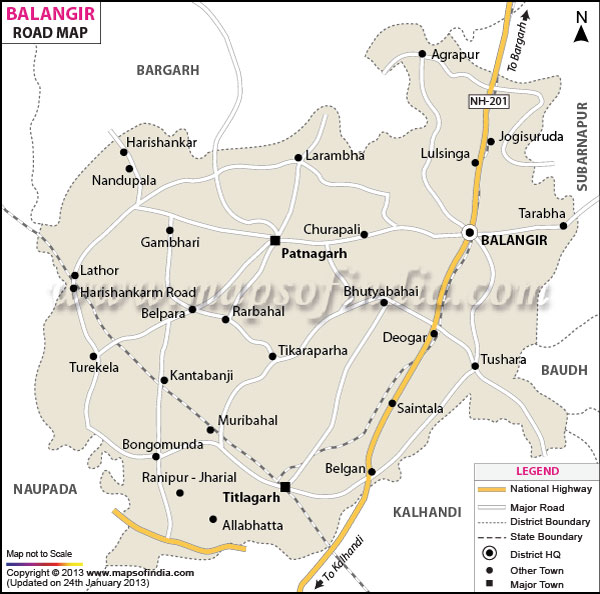 Road Map of Balangir