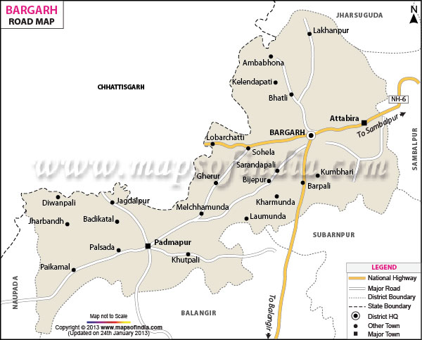 Road Map of Bargarh