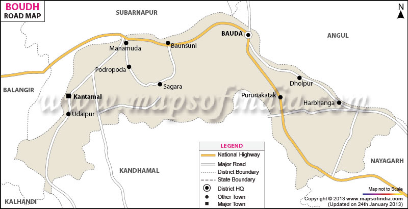 Road Map of Boudh