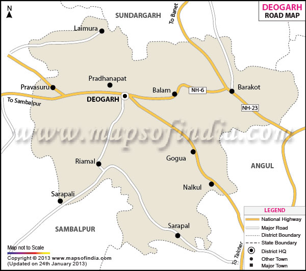 Road Map of Deogarh
