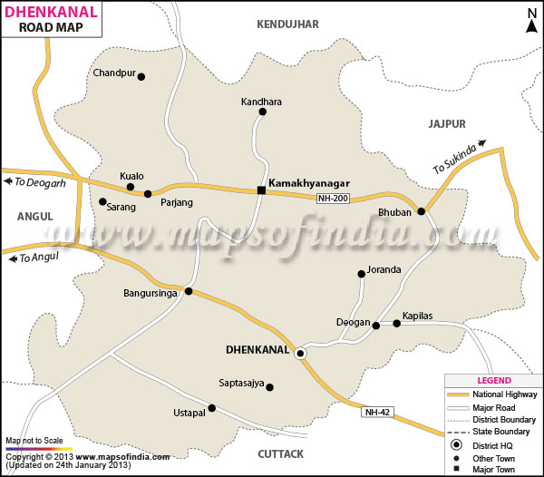 Road Map of Dhenkanal