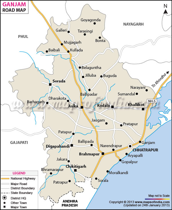 Road Map of Ganjam