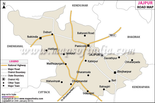 Road Map of Jajpur
