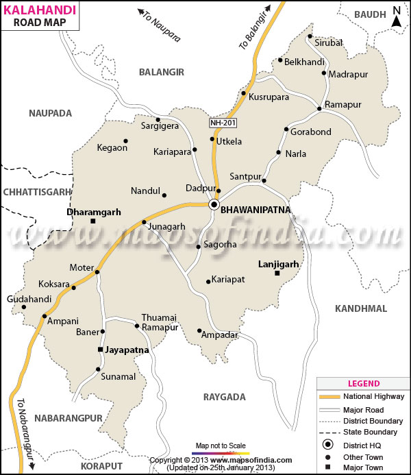 Road Map of Kalahandi