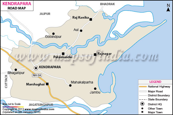 Road Map of Kendrapara