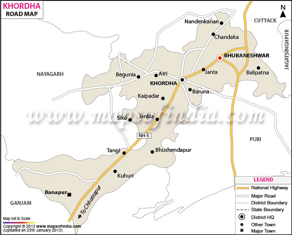 Road Map of Khordha