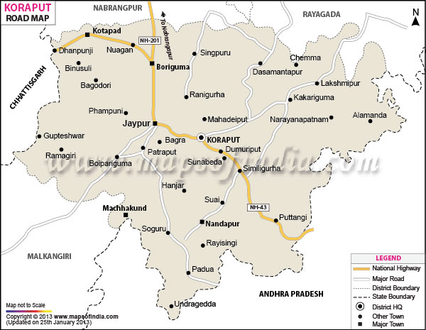 Road Map of Koraput