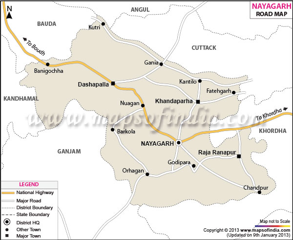 Road Map of Nayagarh