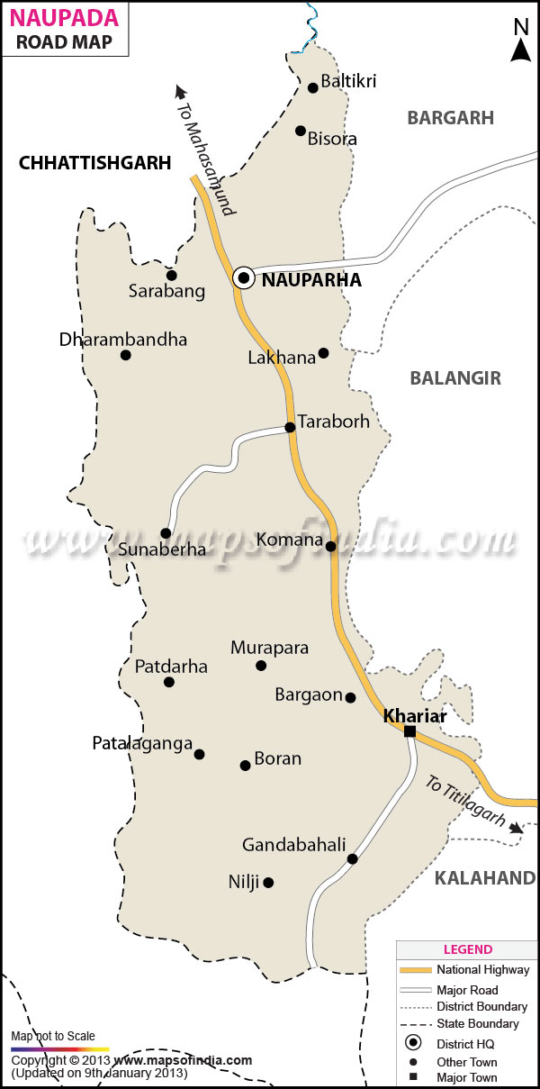 Road Map of Nuapada
