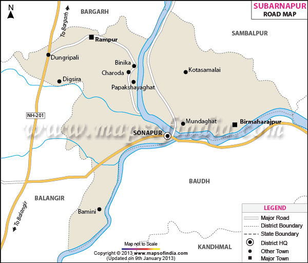 Road Map of Subarnapur