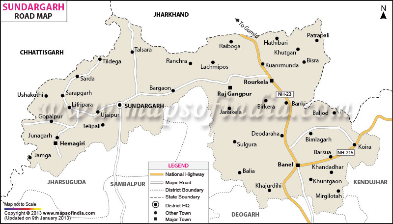 Road Map of Sundargarh