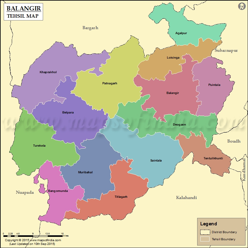 Tehsil Map of Balangir