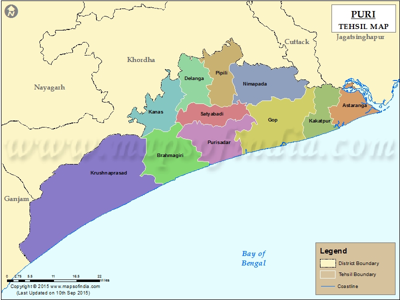 Tehsil Map of Puri