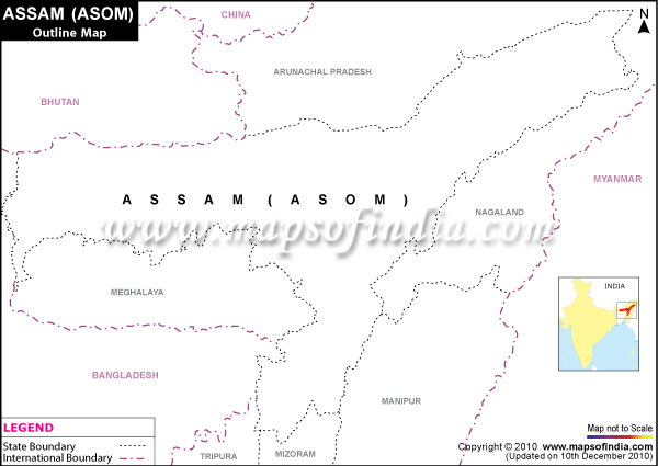 Blank / Outline Map of Assam
