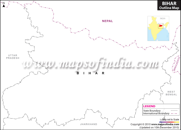 Blank / Outline Map of Bihar