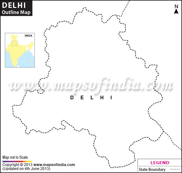 New Delhi Blank/Outline Map