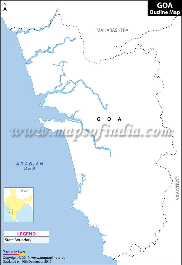 Blank / Outline Map of Goa