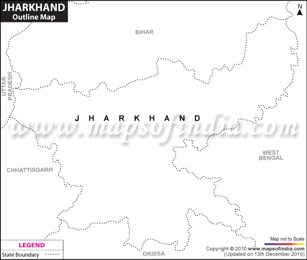 Blank / Outline Map of Jharkand
