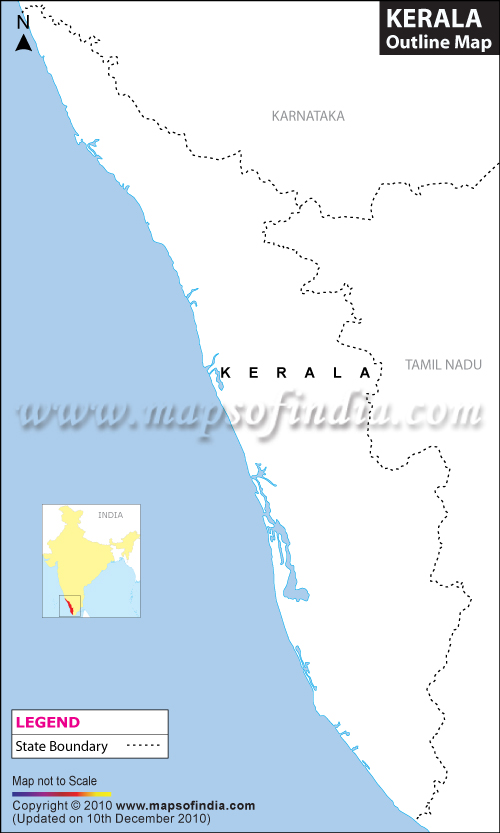 Blank / Outline Map of Kerala